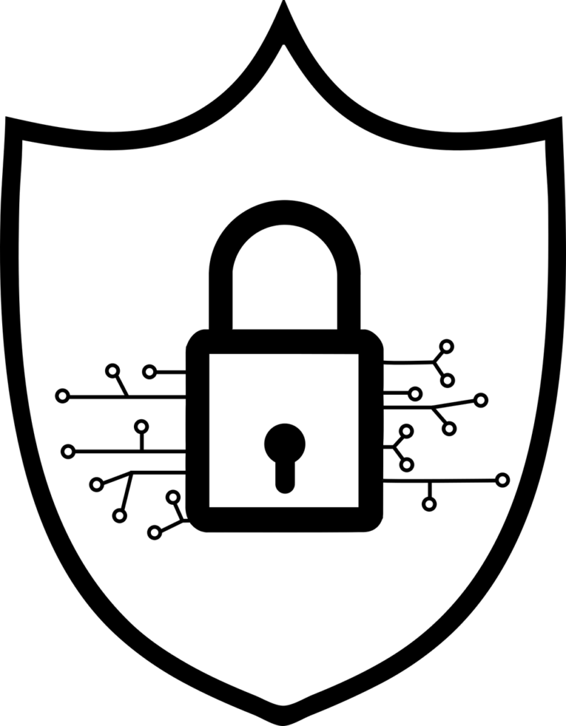 Free cybersecurity padlock shield vector