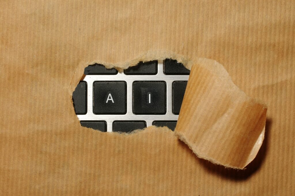 AI for Efficiency: How to Automate Daily Tasks and Free Up Your Time (Without a Huge Budget) 5 A piece of cardboard with a keyboard appearing through it